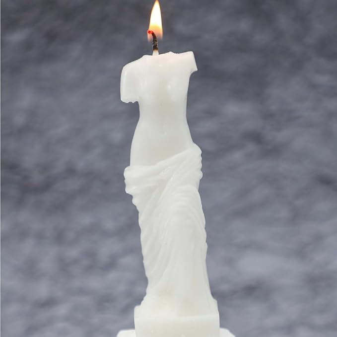 NatureMan 2 Pcs Venus Statue Scented Candle, Aroma Soy Wax Decorative Candle for Table Photo Prop Birthday Gift, for Meditation Stress Relief Mood Boosting Bath Yoga