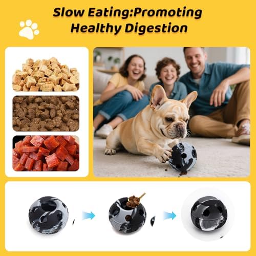IFOYO Frozen Treat Dog Toy Ball for Small to Medium Dogs Silicone Enrichment Dog Toys to Keep Them Busy Reduce Anxiety Puzzle Treat Dispensing Dog Toy for Slow Food Training (Camouflage Black)