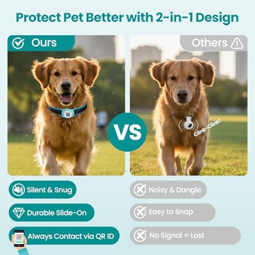 for AirTag Holder Dog Collar, Smart QR Code Holder for Cats and Dogs, for AirTag Protective Cases - Scan Alert, Instant Location, Pet Online Profile, Contacts Info (1Pack,Robin's Egg Blue)