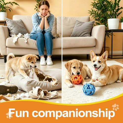 4-Pack Balls with Inside Bell, Non-Toxic Toys for Small Dogs & Puppies