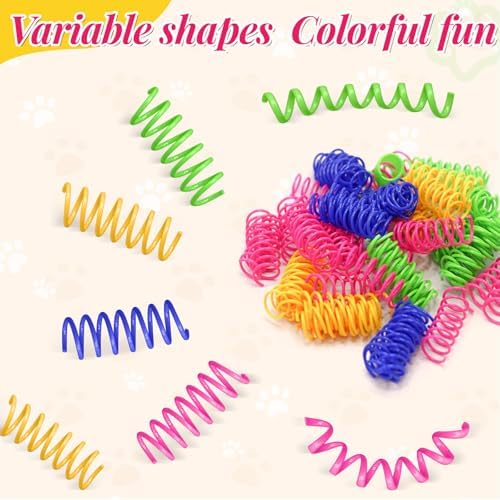Cat Spiral Spring Toy，320PCS Interactive Indoor Colorful Springs for Kitten Hunting Swatting Biting