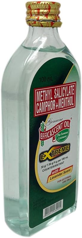 Efficascent Oil Extreme Strength Methyl Salicylate Camphor Menthol with Lavender Scent 100ml