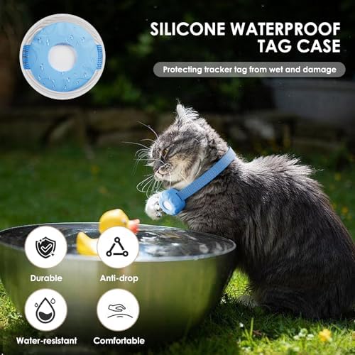 GPS Tracker for Cats,Real-Time Location Cat Tracker, Pet Tracker with Cat Collar,Compatible with Apple Find My App (Only iOS),No Monthly Fee, 367-Day Battery Life,Anti-Lost Device (Blue)