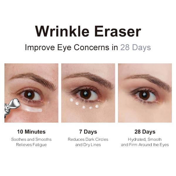 Electric Massage Eye Cream with 7-Peptide Complex – Anti-Aging, Wrinkles, Dark Circles, Puffiness, Firming, Lifting, Depuffing, Hydrating & Nourishing Skincare (20g)