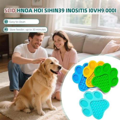 Lick Pad for Dogs Non-Slip Strong Suction Cup Fixed Soothing Toys Pet Grooming Bath Soothing Toys Anti-Anxiety Distraction Reusable Reusable Treats Can be Applied Pet Stress Relief Toys Easy to Clean