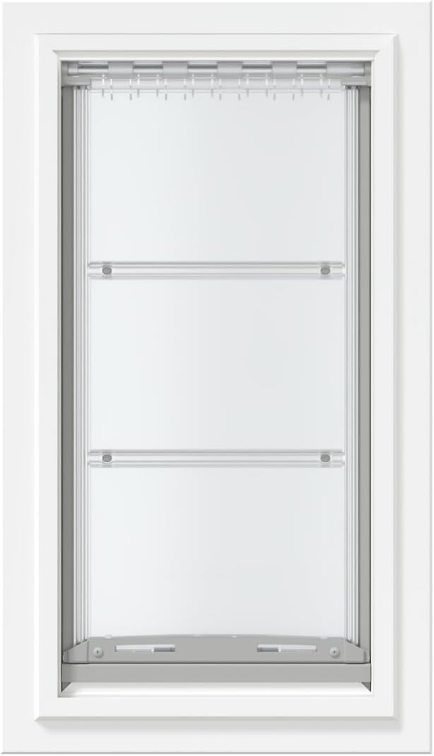 Endura Flap Single Flap Pet Door for Thick Walls | Deep Wall Design up to 13" Thick | Insulating Dual-Layer Flap & Durable Aluminum Frame | Includes Locking Cover | White, Large, Single Flap