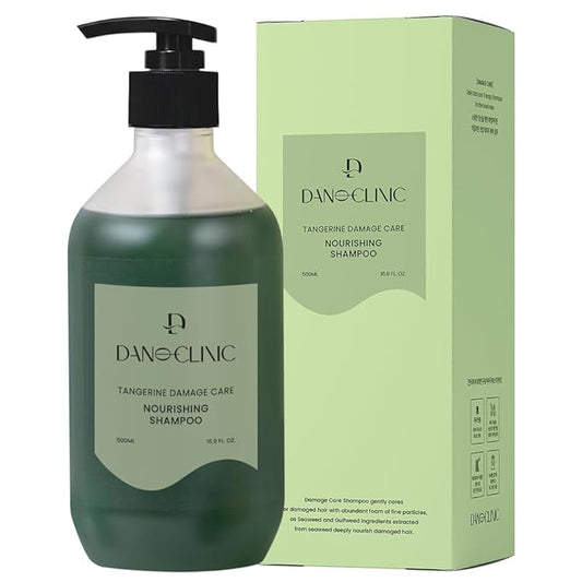 Tangerine Damage Care Shampoo | K-Beauty Salon Grade for Dry, Brittle Hair | Infused with Pro-Vitamin B5 (Panthenol) & Marine Complex | pH 5.5 Sulfate-Free Alternative | 16.9 Fl Oz