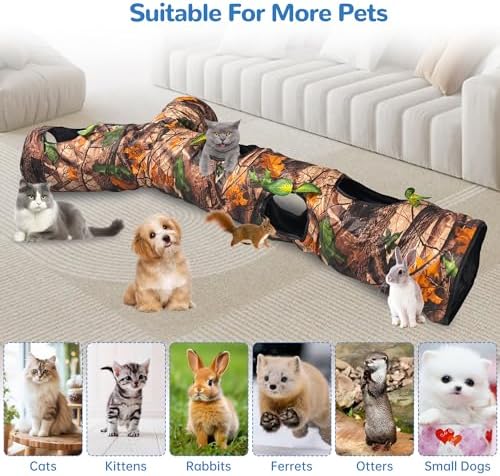 Foldable 3 Way Cat Play Tunnel for Indoor Cats,Cat Tunnel Toy