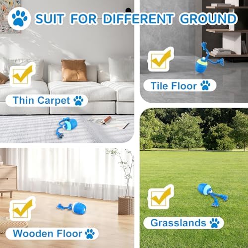 Interactive Dog Toys Ball, Automatic Motion Activated Dog Interactive Toy for Medium/Large Dogs, Moving Dogs Ball for Boredom(Blue)