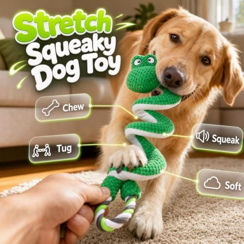 3 Pack Squeaky Dog Toys with Pull Rope Plush Tug Toys for Dogs, Colorful*M