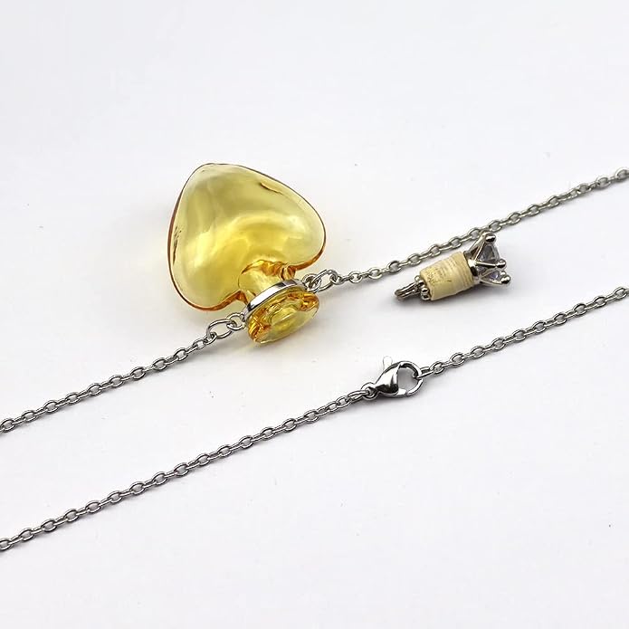 1PC 1PC Colorful Heart Vial Perfume Bottle Necklaces Stainless Steel Chain Make a Wish Aroma Essential Oil Diffuser Pendant necklace Women Jewelry