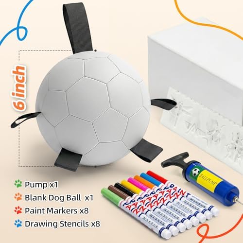 HETOO Paint Your Own Soccer Ball, Art Craft DIY Kit for Dog Party Birthday