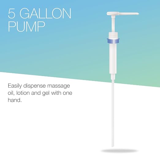 Bon Vital' 5 Gallon Pail Pump, One-Hand Dispenser for Massage Lotion, Gel & Oil, Fits 5 Gallon Buckets, Durable Leak-Resistant Pump for Spa, Salon & Therapy Use