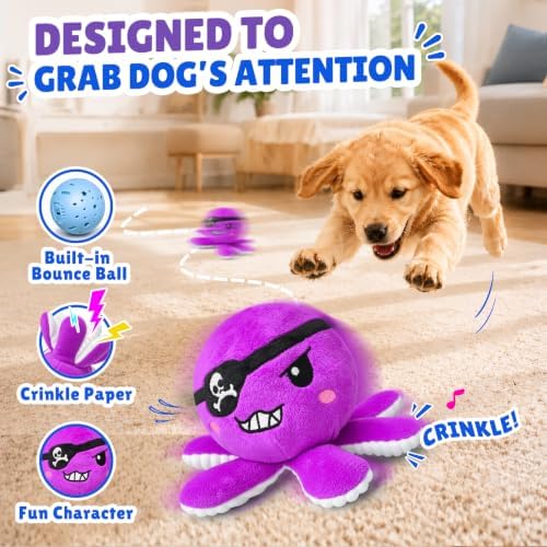 Interactive Octopus Dog Toys to Keep Dogs Entertained (Purple)