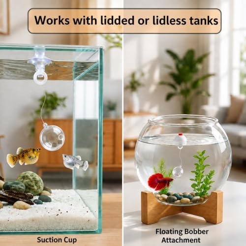 Enrichment Ball for Fish, Interactive Toy for Aquariums, Slow Dispensing Fish Feeding Ball for Goldfish, Betta, Mollies and Other Tropical Fish - Lawnies Aquatics
