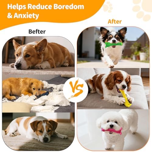 Latex Squeaky Dog Toys, 3 Pack Soft Rubber Dog Chew Toys, 7" Standing Stick Animal Pet Toy to Keep Them Busy, Interactive Fetch Squeak Toy for Puppy Small Dogs