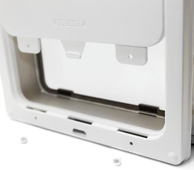 Dog Mate Large Dog Door for Large Dogs, Robust Locking Panel, White