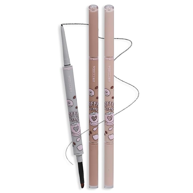Waterproof Gel Eyeliner Pencil - Highly Pigmented, Smudge-proof, Longwearing and Ultra-Fine Tip for Precise Eye Makeup - Built-in Brush for Easy Application - Ideal for women(04 Light Brown)
