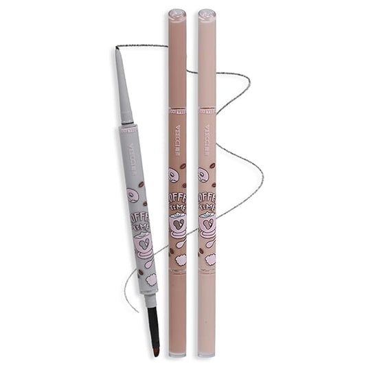 Waterproof Gel Eyeliner Pencil - Highly Pigmented, Smudge-proof, Longwearing and Ultra-Fine Tip for Precise Eye Makeup - Built-in Brush for Easy Application - Ideal for women(04 Light Brown)