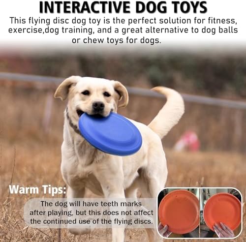 XIGOU Dog Flying Disc (2 Pack) - Durable Rubber Flying Disc Dog Toy - 9.25" Indestructible Rubber Dog Fetch Toy - Puncture Resistant & Bite Resistant Extremely - for Medium Large Dogs