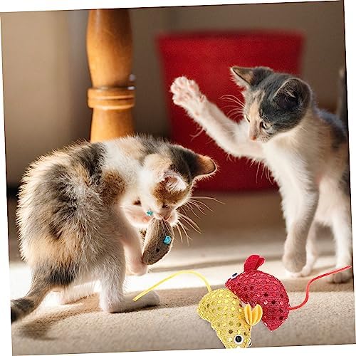 SUPVOX 4pcs Cat Mouse Toys Soft Cloth Mice for Kittens Interactive Chew Toys to Entertain Indoor Cats Lightweight Fun for Exercise