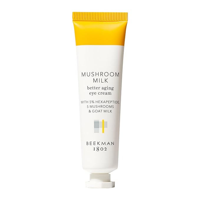 Beekman 1802 Mushroom Goat Milk Eye Cream - Clinically Proven Anti-Aging Eye Treatment for Under-Eye Circles & Fine Lines - With Hexapeptide and Snow Mushrooms - Fragrance-Free, Cruelty-Free