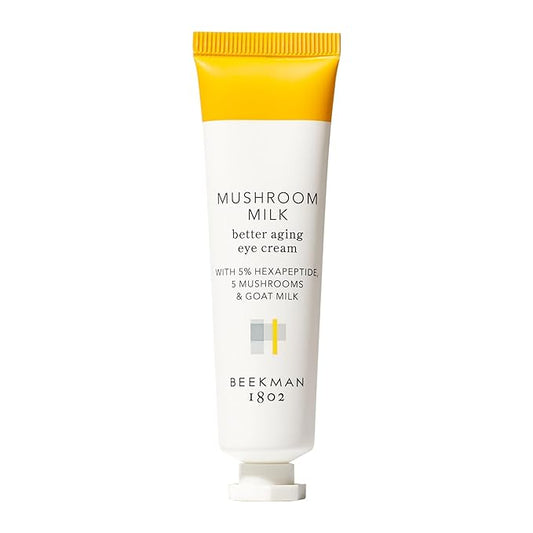 Beekman 1802 Mushroom Goat Milk Eye Cream - Clinically Proven Anti-Aging Eye Treatment for Under-Eye Circles & Fine Lines - With Hexapeptide and Snow Mushrooms - Fragrance-Free, Cruelty-Free
