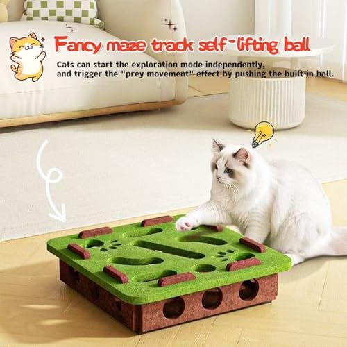 Felt Cat Maze Toy, Fun Hide Seek Hunting Puzzle for Indoor Kittens
