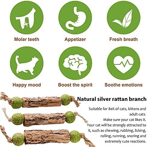 Silvervine Sticks for Cats, 5 Pack Natural Catnip Chew Toys