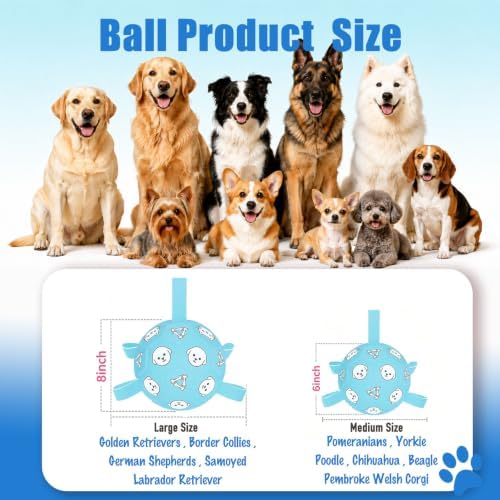 Dog Soccer Ball with Straps, 6 Inch Jolly Ball for Medium Dogs