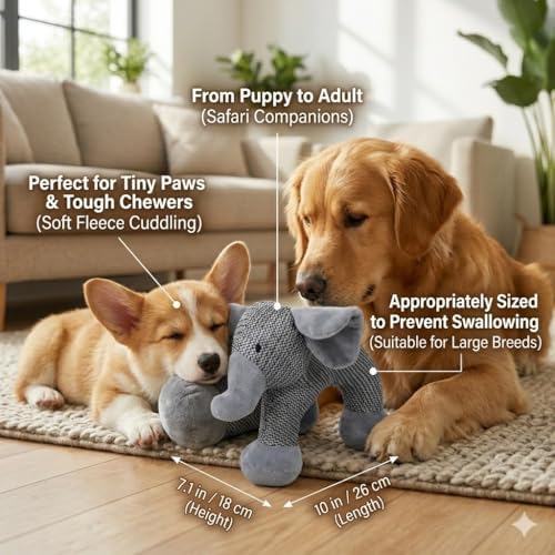 Puppy Toys Small Dogs, Indestructible Plush Dog Toy for Aggressive Chewers, Indoor/Outdoor Emotional Support Pet Toy, Built-in Squeaker Toy for Medium, Small, and Toy-Breed Dogs