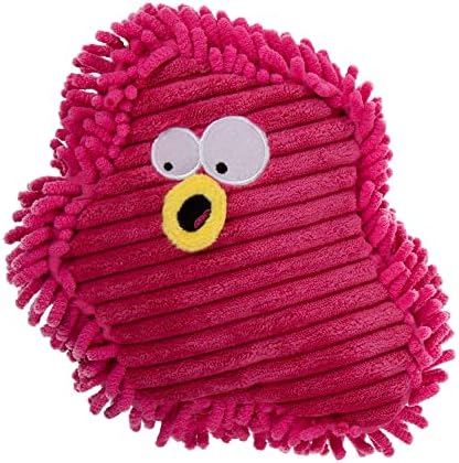 goDog PlayClean Germs Squeaky Plush Dog Toy with Odor-Eliminating Essential Oils, Chew Guard Technology - Pink, Small