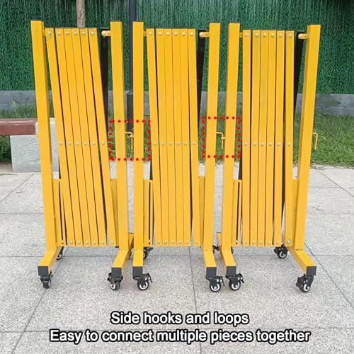 Expandable Folding Security GateOutdoor Retractable Scissor Door for Schools Connectable Accordion Barricade with Wheels 80x500cm (31.5x196.9in) Versatile Traffic Control