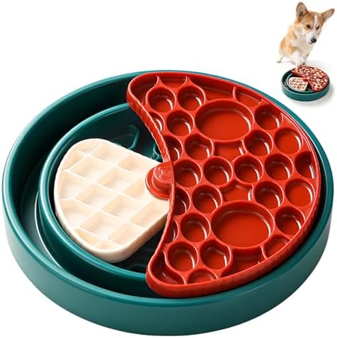 3-Level Slow Feeder Dog Bowl, Interactive Puzzel Toy & Lick Mat