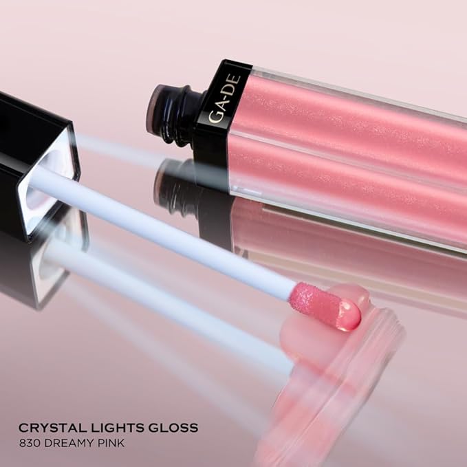 GA-DE Crystal Lights Lip Gloss, 812 - Enriched with Light-Reflecting Crystal Pearls - Smooth Silky, Rich Color - Moisturizes and Adds Shine - 0.2 oz