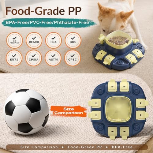 KADTC 2-Level Dog Puzzle Toy for IQ Training, Slow Feeder & Treat Dispenser