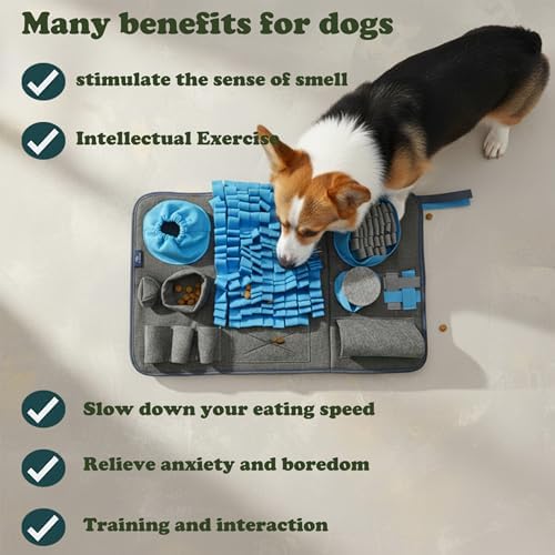 S Snuffle Mat Gray Dog Puzzle Enrichment Slow Feeder