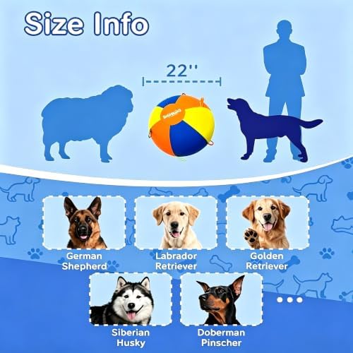 Herding Ball for Dogs, 22" Dog Training Ball with Straps