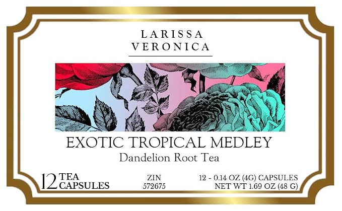 Exotic Tropical Medley Dandelion Root Tea (Single Serve K-Cup Pods) (12 pods, ZIN: 572675) - 2 Pack