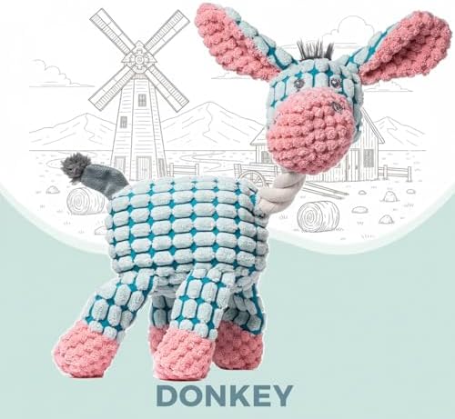3 Pack Dog Toys Squeaky, Durable Stuffed Plush Puppy Chew Toy