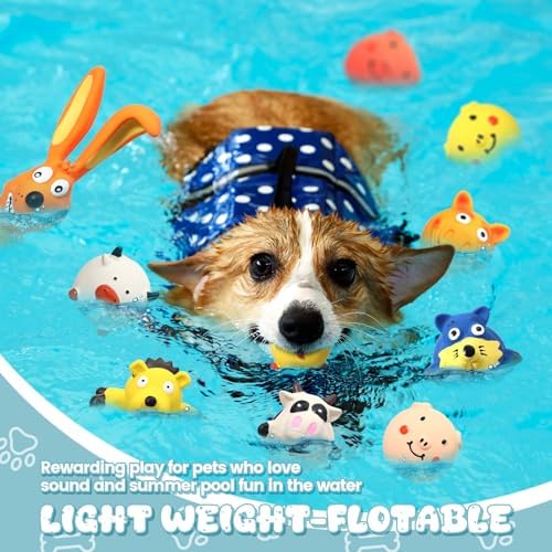 30 Pcs Latex Squeaky Dog Toys Soft Rubber Dog Chew Toy Animal Standing Stick Puppy Fetch Interactive Play Assorted Accessories for Small Medium Large Pets