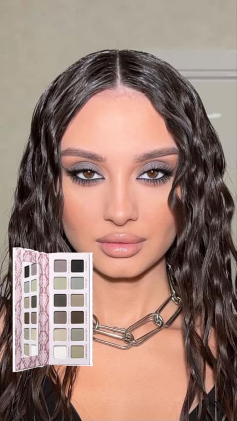 Matte Eyeshadow Palette, All Matte Cool-Toned Eye Shadows Pallet-Natural Soft Eye Makeup Compact Ultra-Pigmented Blendable Long Lasting Silkly Cream Texture Neutral Eyeshadow for Older Women