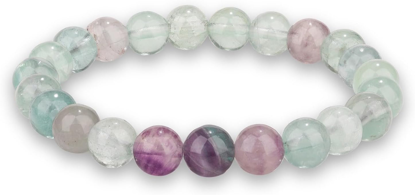 Crystal Vibe 8mm Beaded Bracelets For Women Men - Healing Crystal Bracelet - Adjustable Size