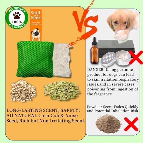 Dog Scent Training kit, Brain Games, Hide and Seek Toys - Fun Nose Work Games, Sniff and Seek Sniffing Toys, Nosework Kit, Scent Work Kit for All Ages Dog (Green)