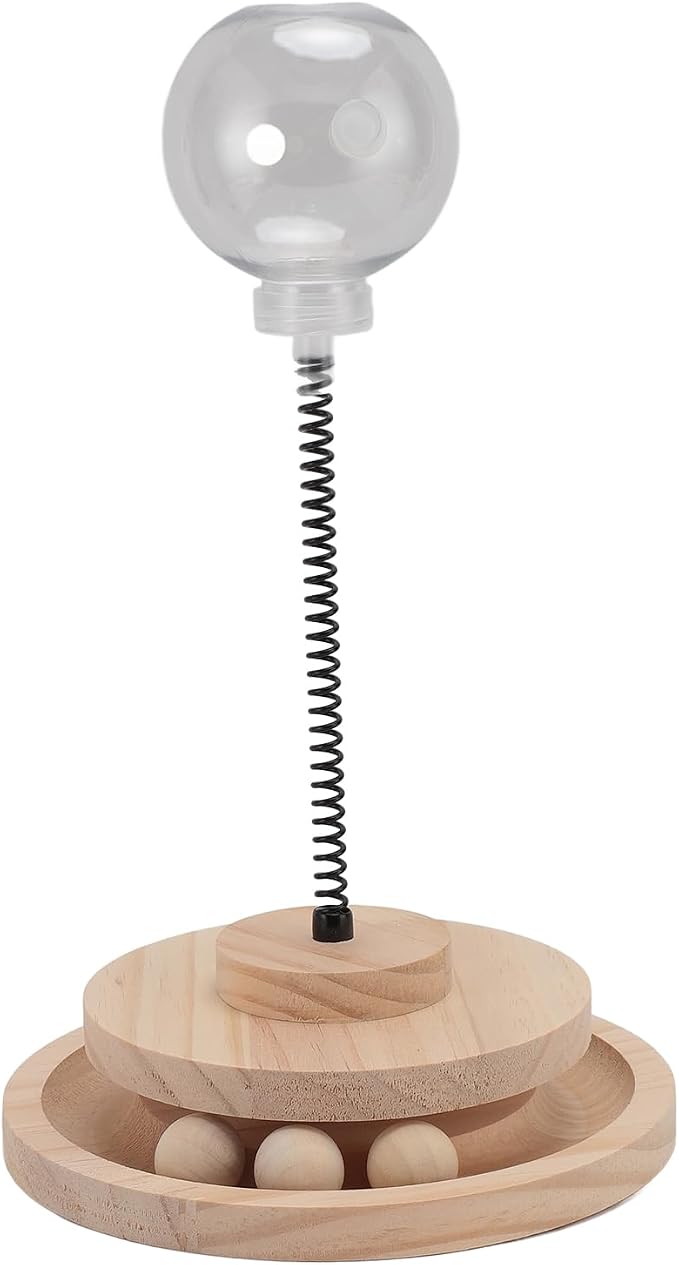 Cat Toy, Interactive Food Dispenser Ball with Steel Spring