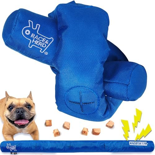 Race&Herd KnottyBall Snuffle Ball, Interactive Dog Puzzle Toy for Dogs, Stimulating Dog Toys for Boredom, Treat Puzzle Toys for Dogs Enrichment, Snuffle Treat Dispensing Smart Dog Toys, 6 Round Slot