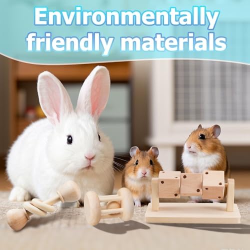 AOWPFVV Wooden Hamster Toys,Safe Rabbit Toys for Guinea Pigs