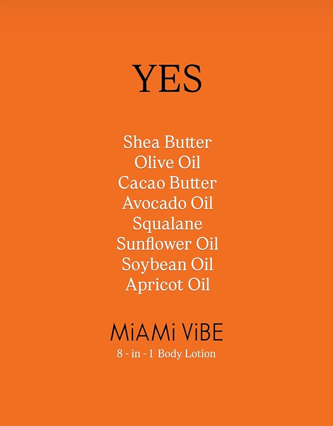 L'Oil Body lotion, Miami Vibe. Super Anti-Aging, Hydrating, Anti-wrinkle, Antioxidant, Anti-stretch marks. From head-to-toe. 24 Hour Moisture. 8 fl oz