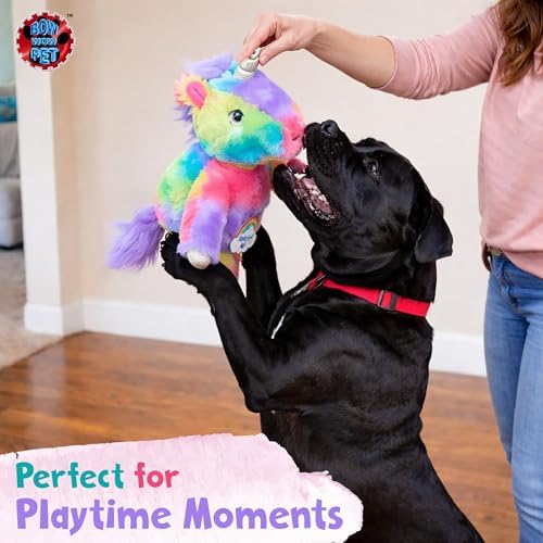 Bow Wow Full Body Squeaker Dog Toy – Plush Squeaky Toy for Dogs – Monster or Unicorn Design – Soft & Fun for Interactive Play – Assorted Colors