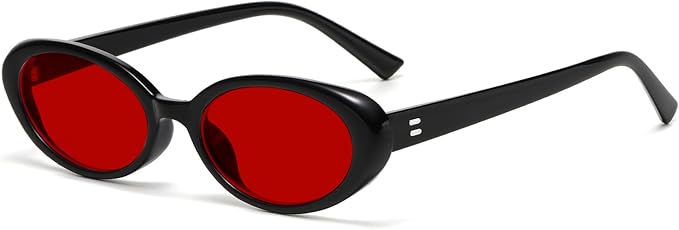 Breaksun Retro Oval Sunglasses for Women Men Fashion Small Oval Sunglasses 90s Vintage Shades